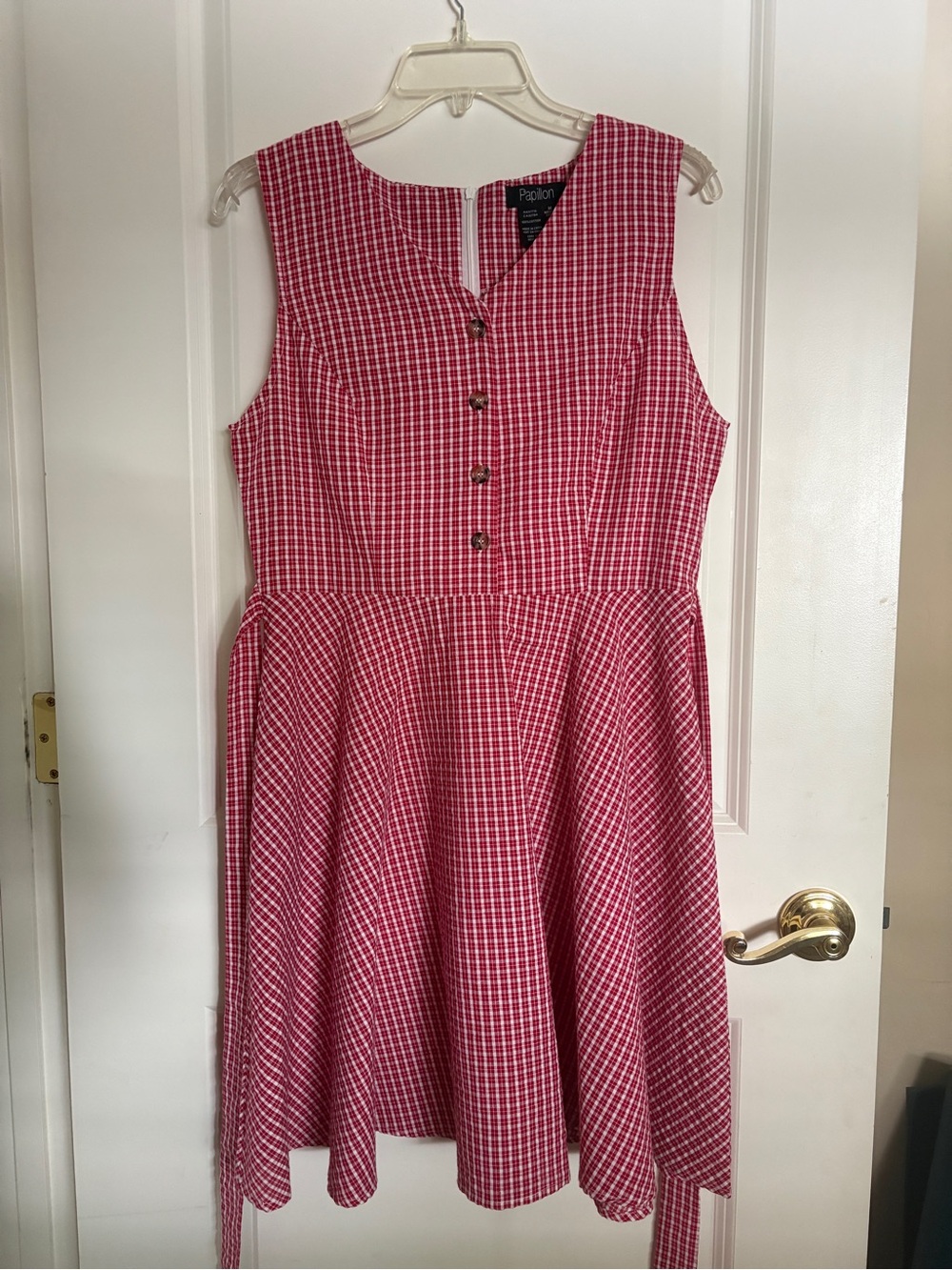 Papillon Red and White Gingham Cotton Dress